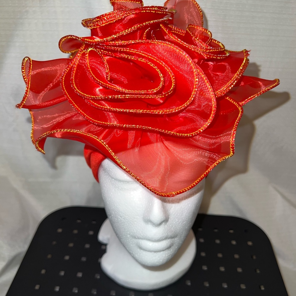 Fancy Floral Fabric Hat/ Hair Covering